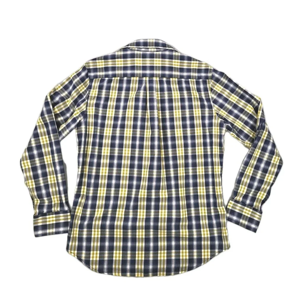Banana Republic Soft Wash Men’s Size M Plaid Button Down Shirt Navy Olive White